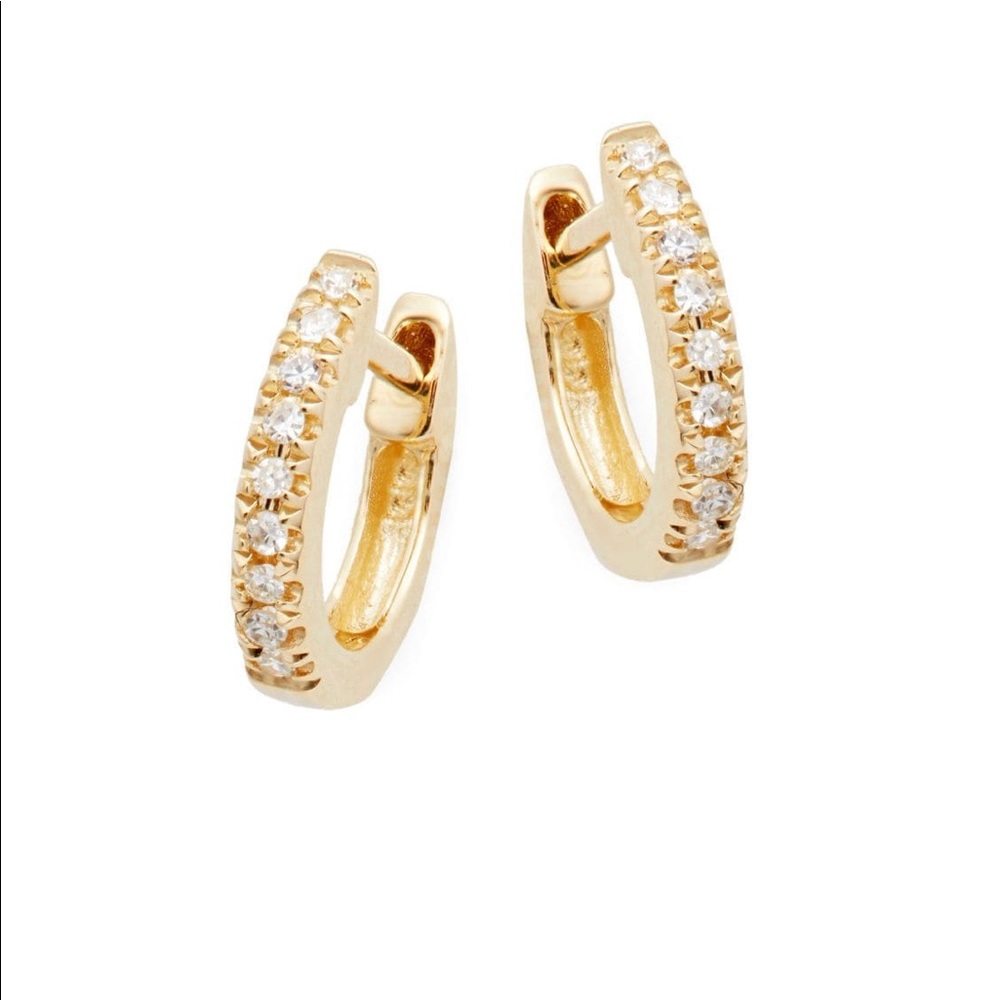14k diamond Huggies - saks fifth avenue